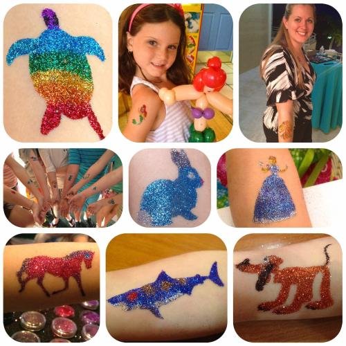 Glitter tattoos examples...