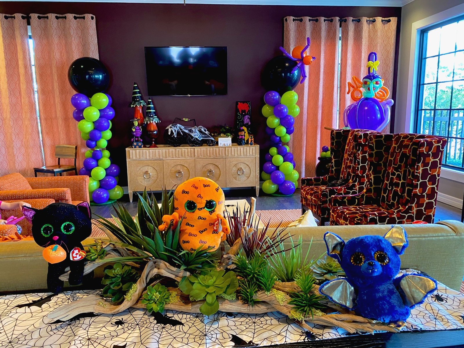 Halloween themed decor installation at Florida venue